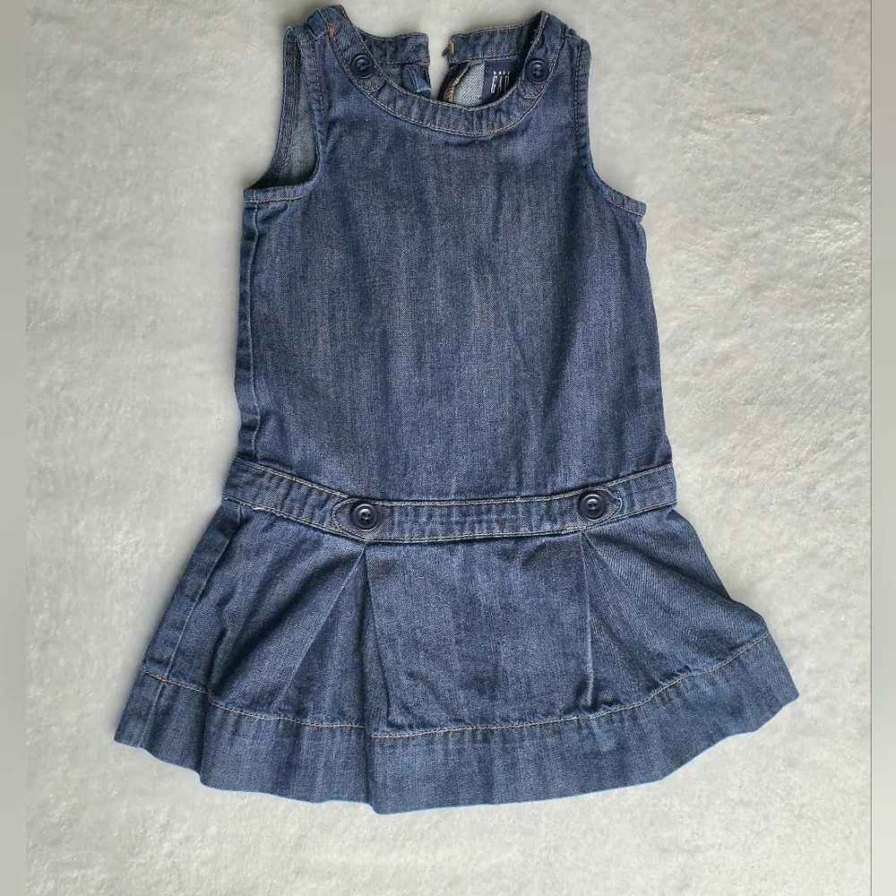 baby GAP Sleeveless Denim Dress - Dark Blue- Size 3Y